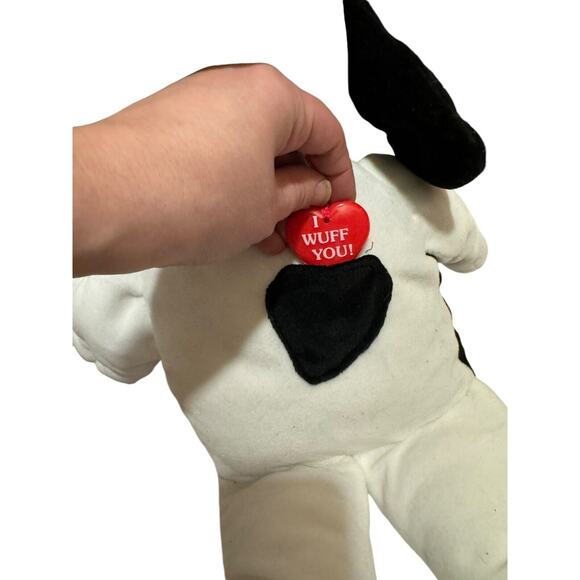 VINTAGE 1994 GIBSON GREETINGS SPOT WHITE & BLACK PUPPY DOG STUFFED ANIMAL PLUSH - Picture 10 of 11